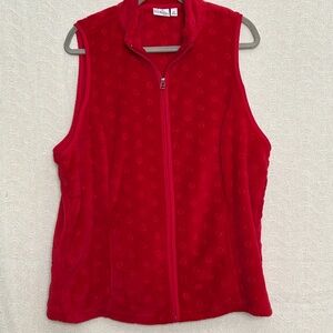Kim Rogers cozy red zip up fleece vest